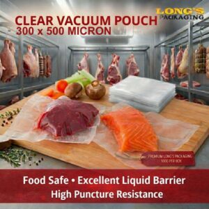 Clear Vacuum Pouch 300 x 500mm 65 Micron – 1000 per Box