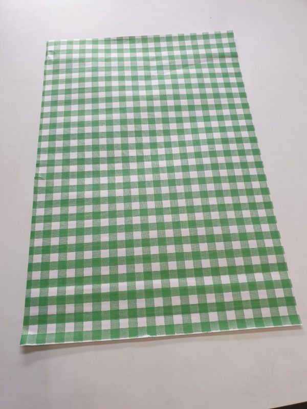 Green Gingham Paper Sheets 250x375mm