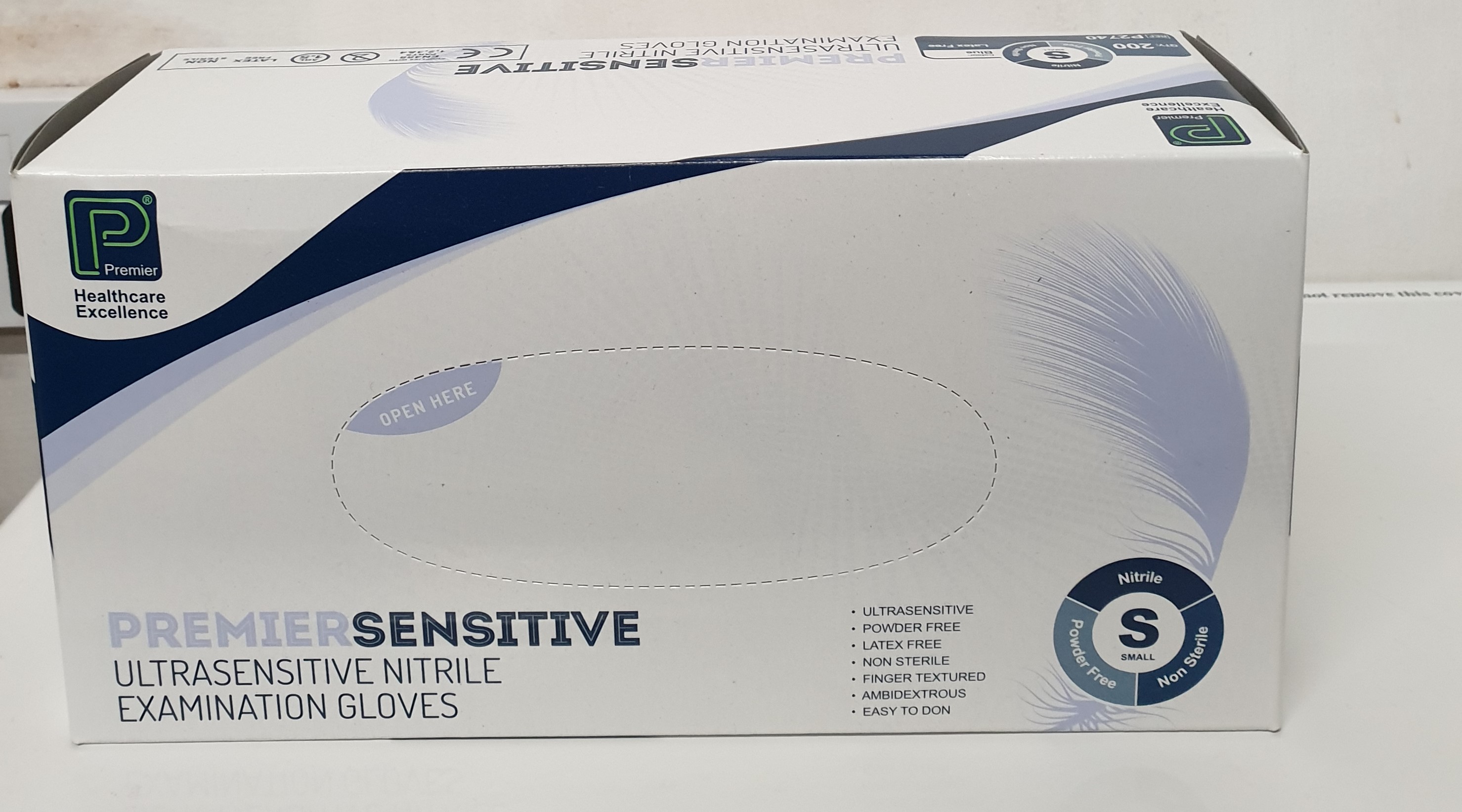 Nitrile Powder Free Blue Gloves 200 per Box Longs Packaging