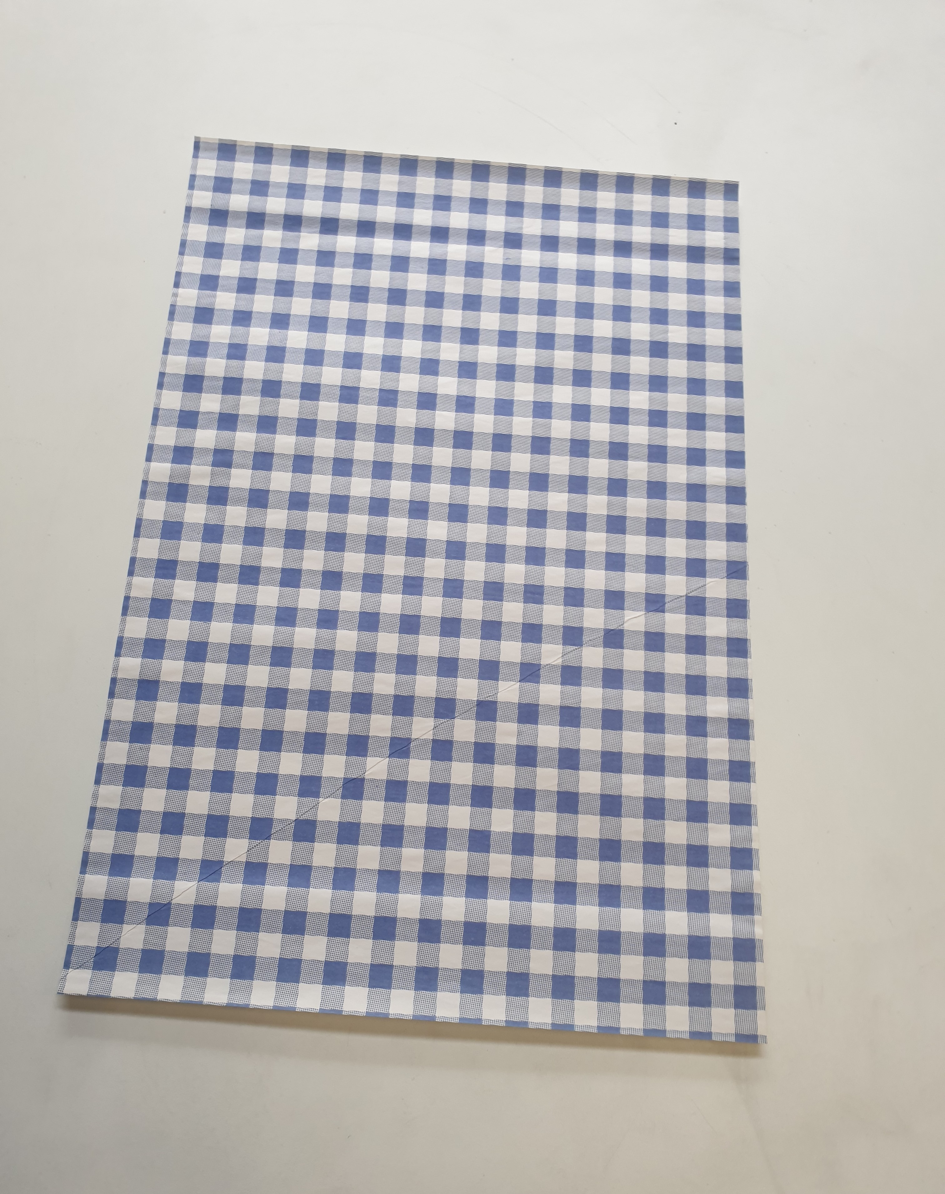 Blue Gingham Paper Sheets 250x375mm Longs Packaging