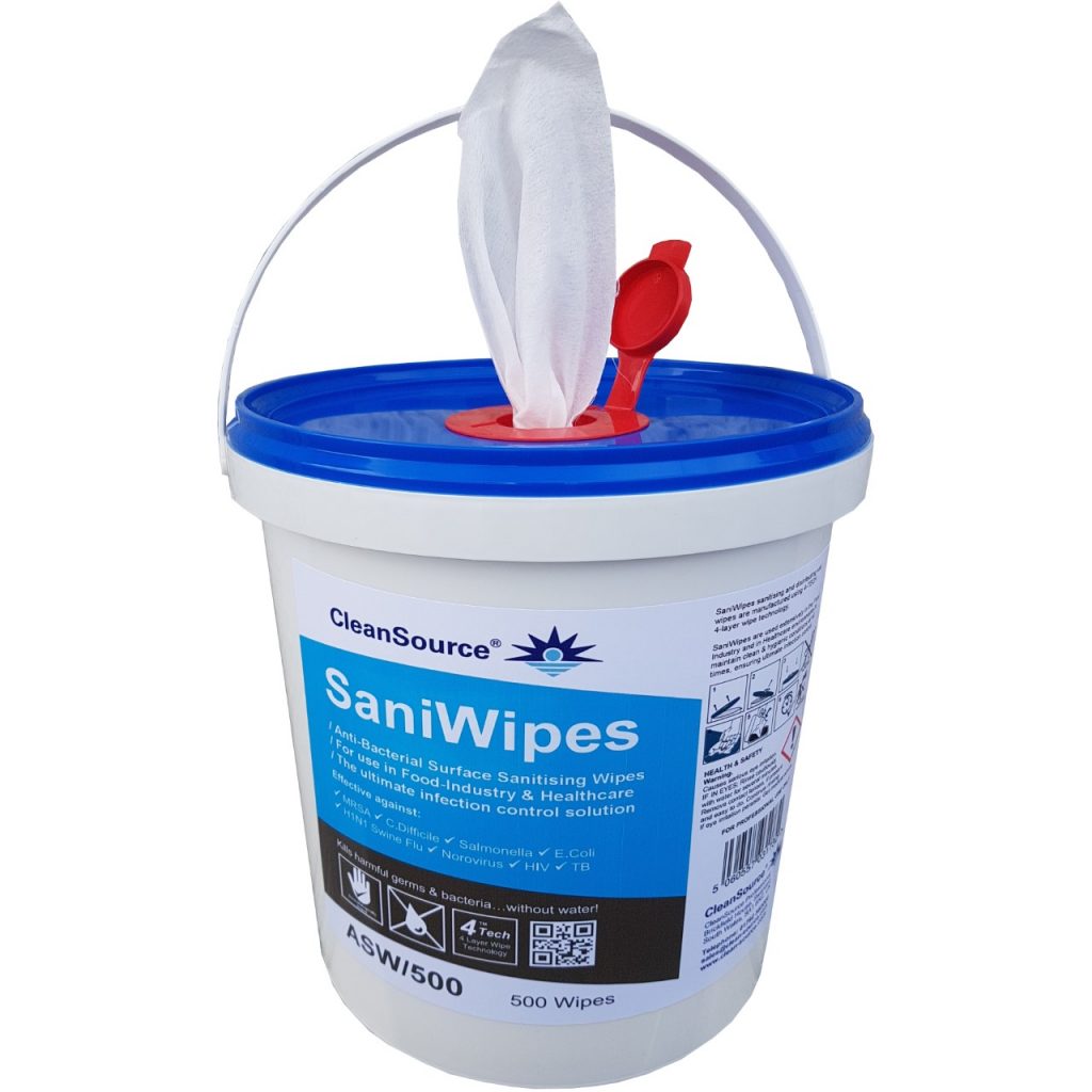 Antibacterial Wet Wipes 500 per Bucket