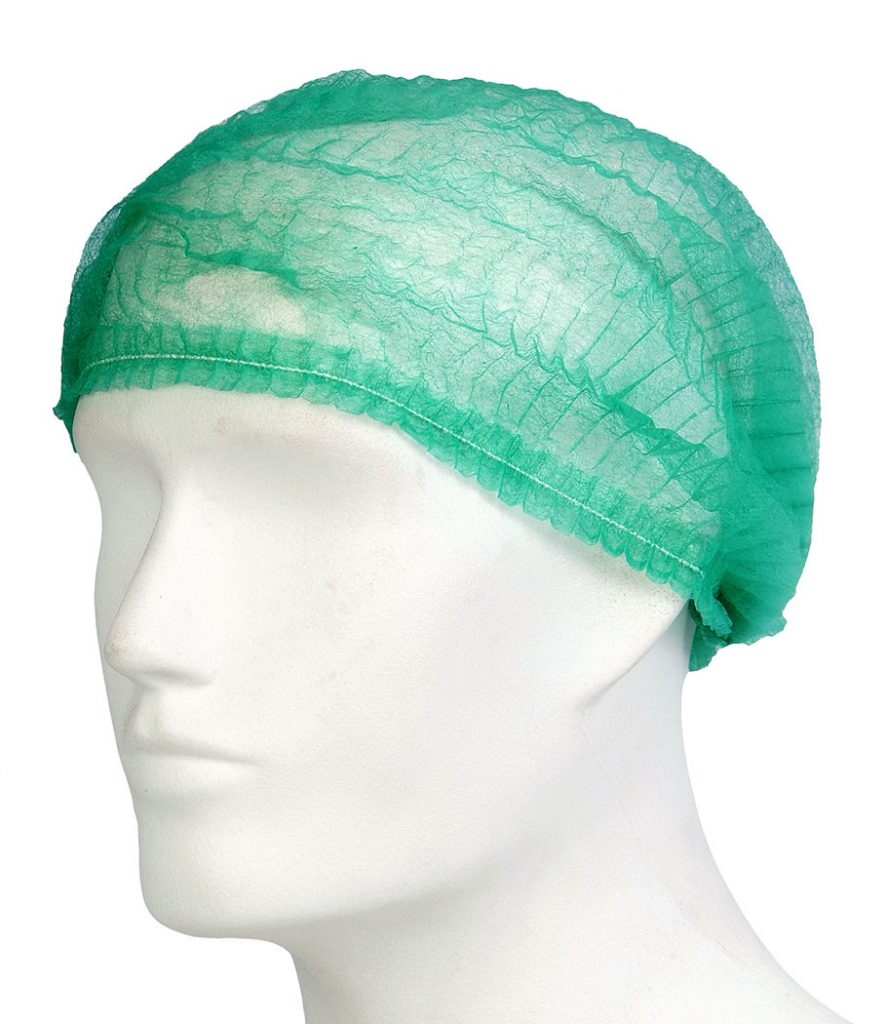 Green Disposable Mop Caps 100 Per Pack
