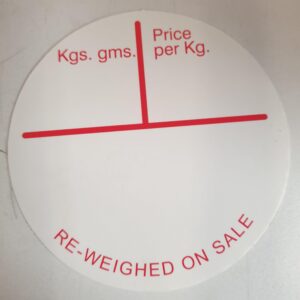 Display Tickets - Round Weight & Price - 500 per Box