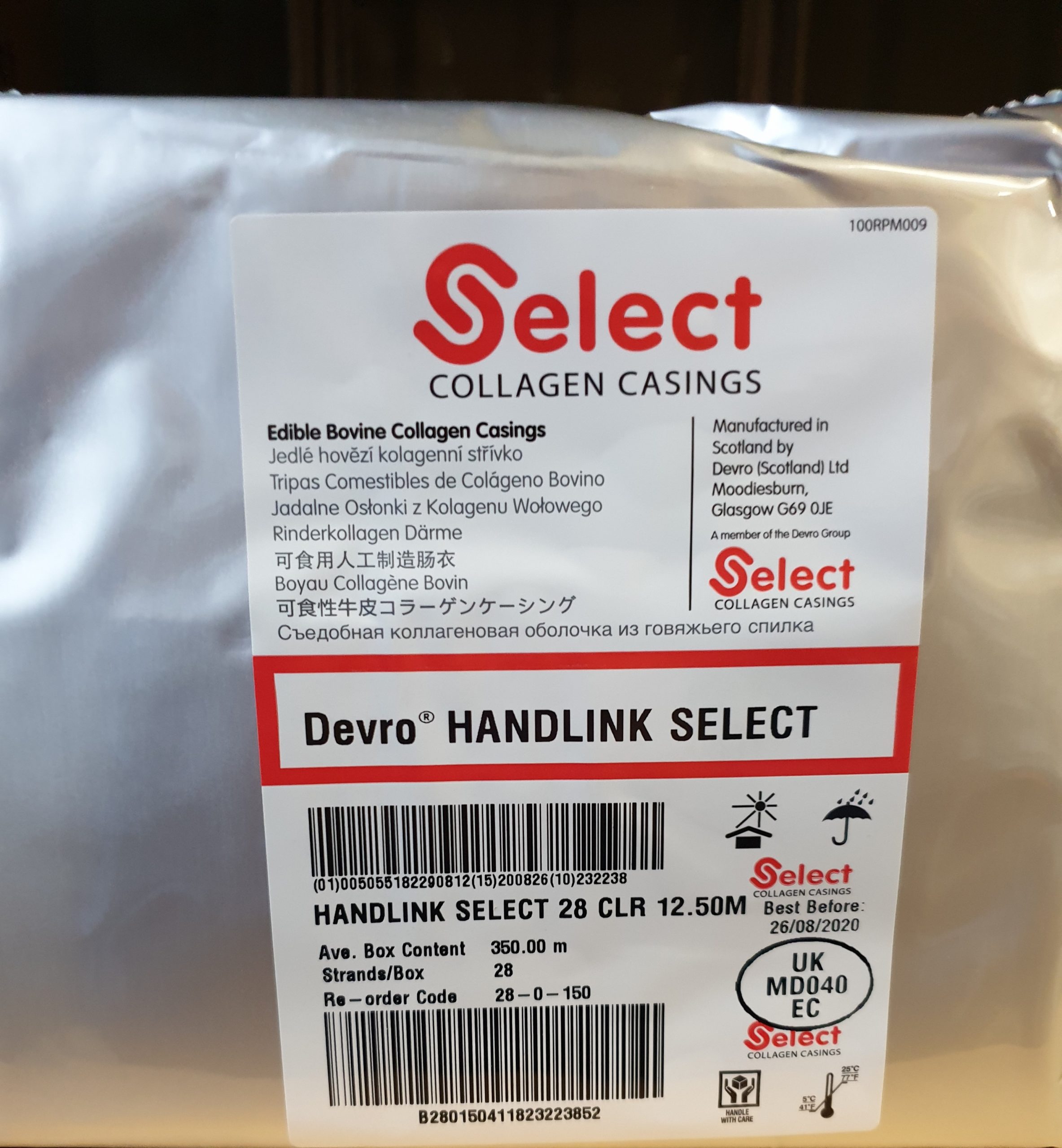 Devro Collagen Casings 28mmx350m