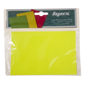 Fluorescent Card 4 x 6" 5 Colour Assorted - Pack of 24