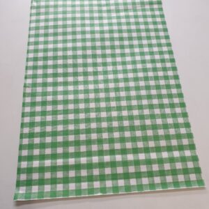 Green Gingham Paper Sheets 250x375mm