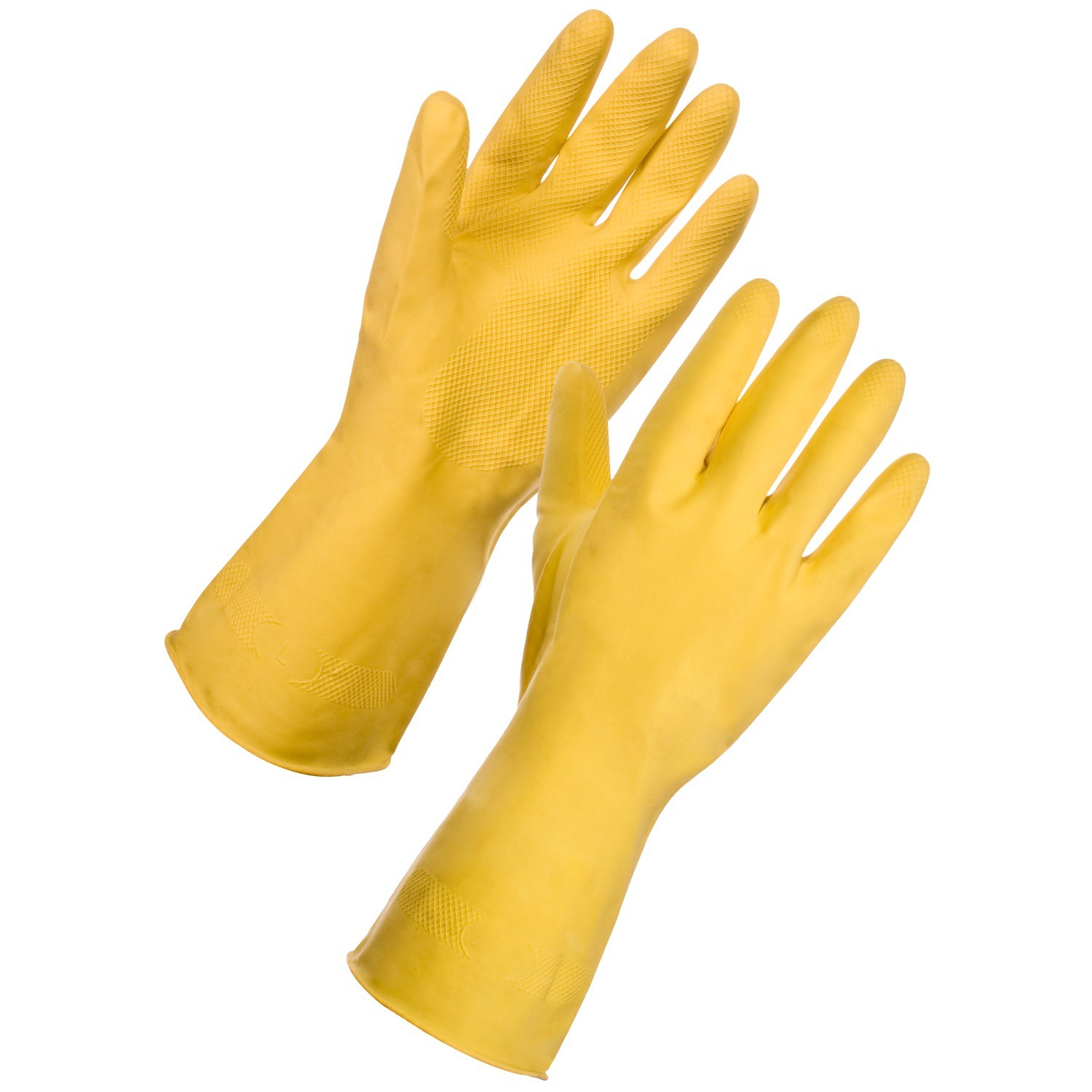 Household Rubber Gloves - Large Yellow - 12 Pairs
