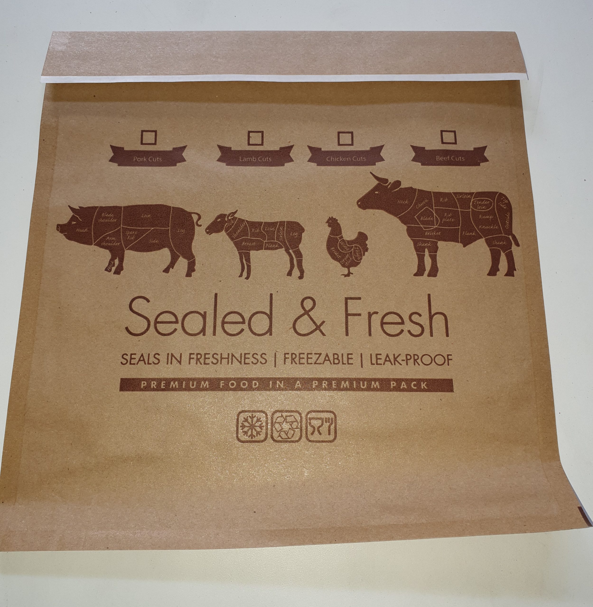 Seal & Fresh Kraft Bags 360 x 300mm Gum Seal - 700