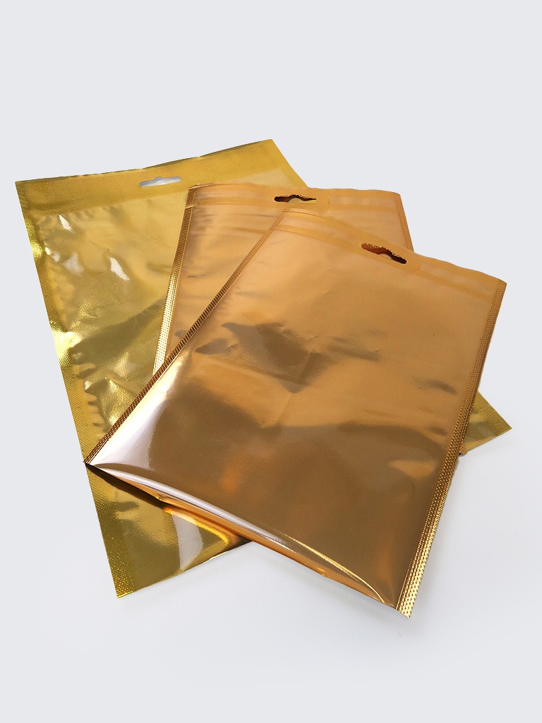 Gold Vacuum Pouch 250 x 350 + Euro Hole 80mu x 1000