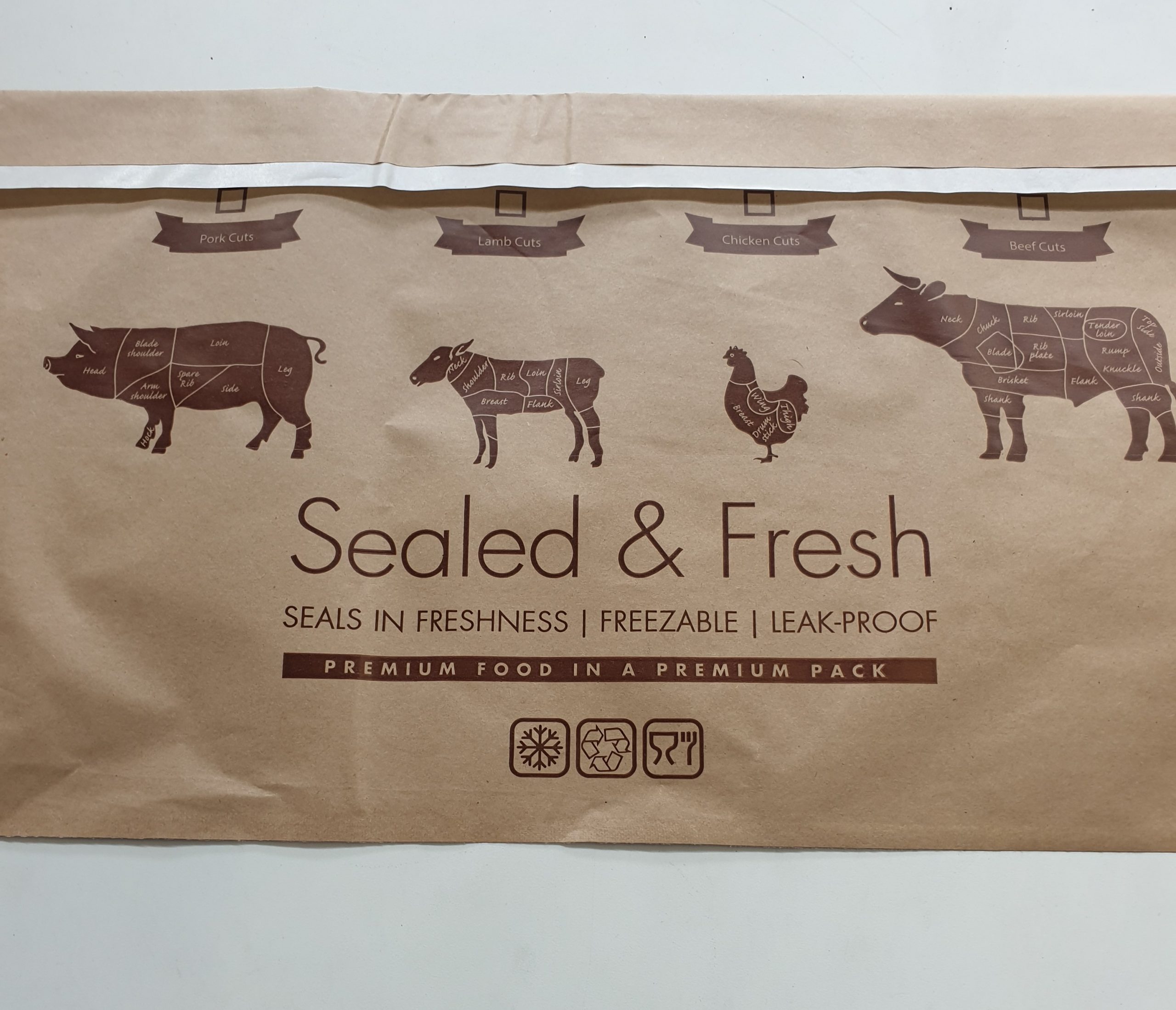 Seal & Fresh Kraft Bags 460x300mm Gum Seal - 400