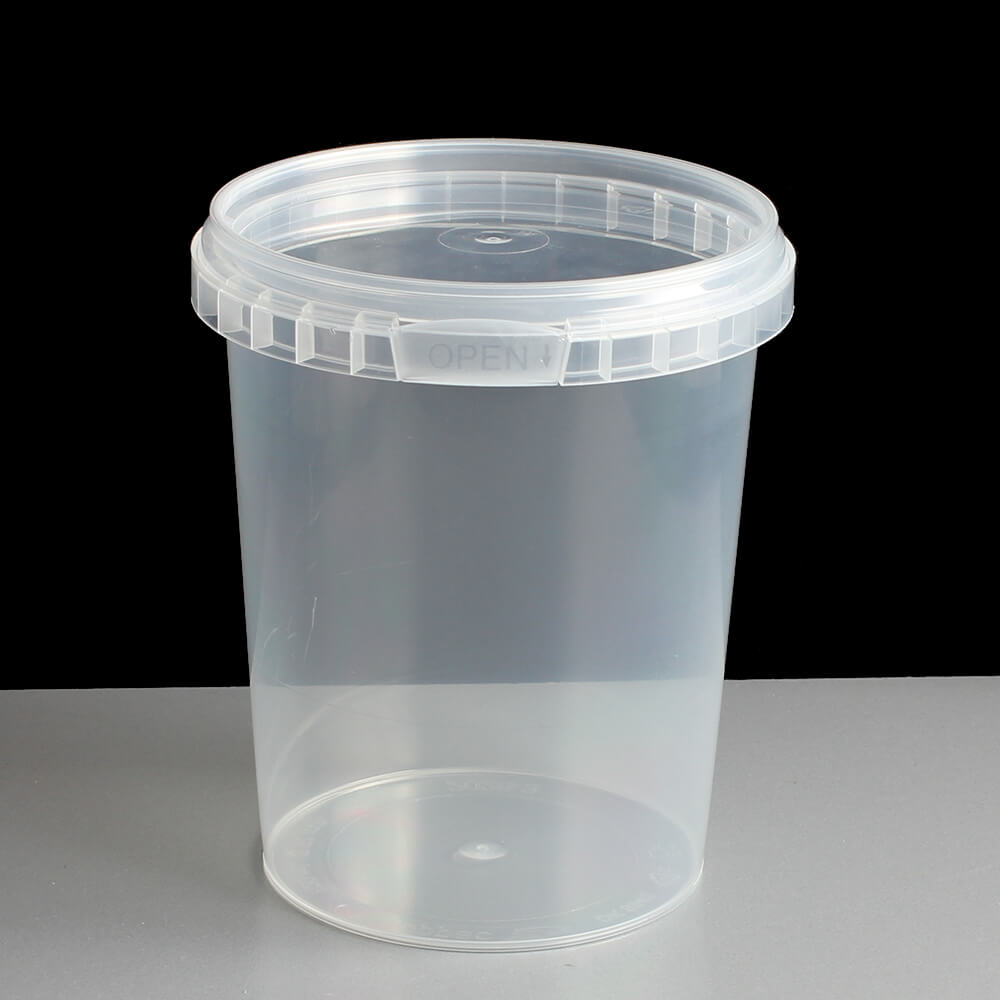 520ml Clear Round Tamperproof Containers + Lids - 500 per case